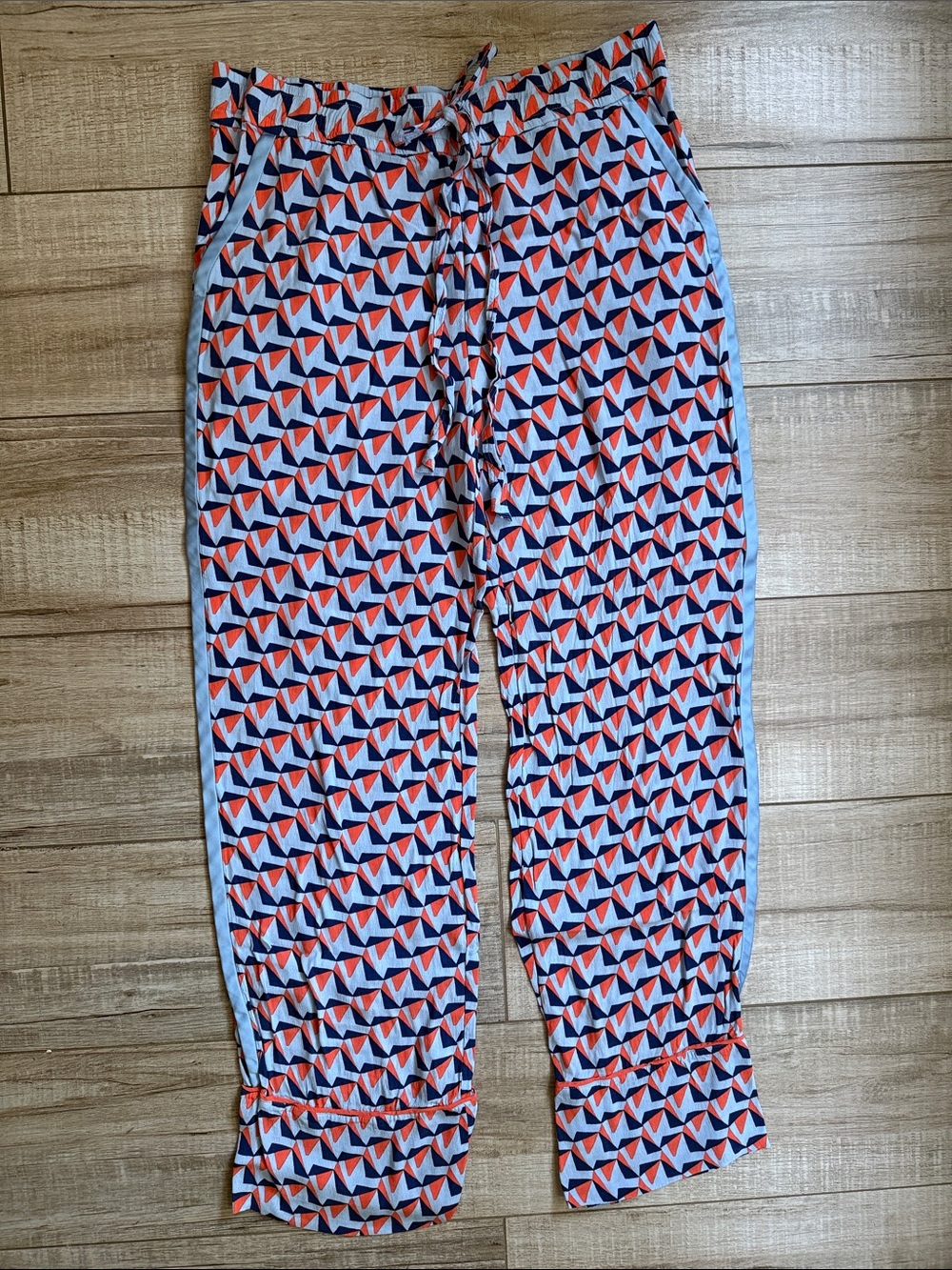 Diane von Furstenberg DVF Viscose Rayon Geometric Pants Track Stripe Small